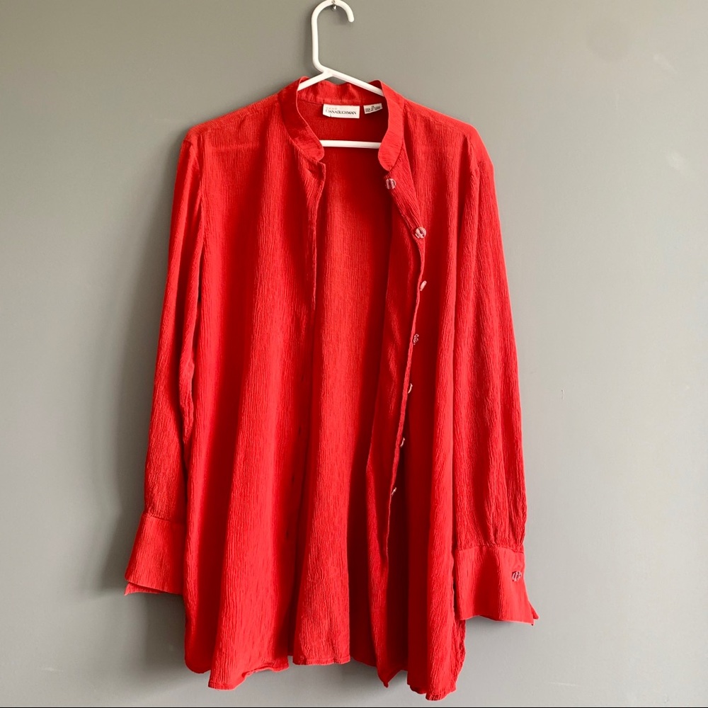 Vintage Red Button-down Shirt - Picture 5 of 5